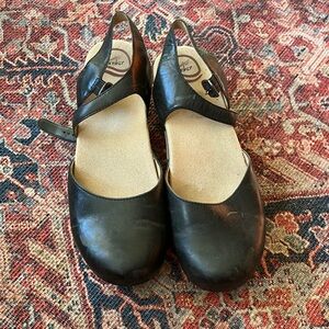 Dansko Black Leather Women's Mules